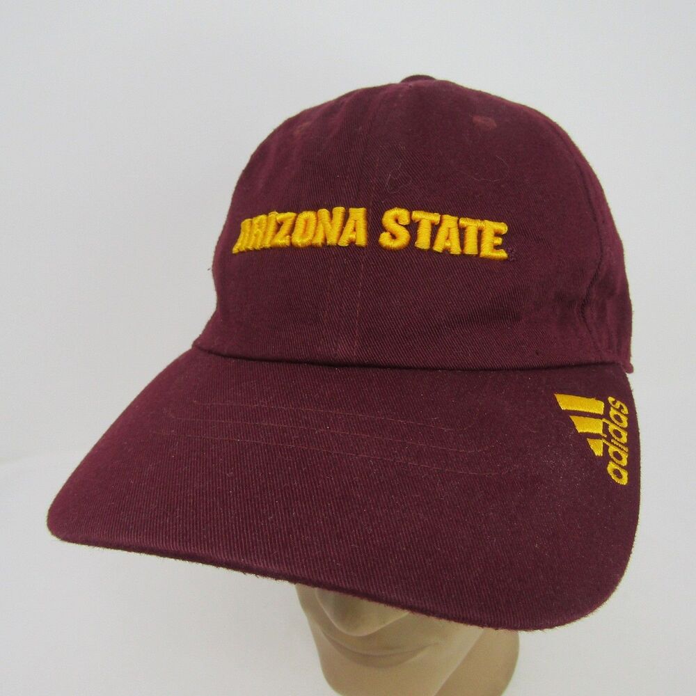 Arizona State Sun Devils NCAA Maroon Adidas Relaxed Fit Strapback Hat Spell Out